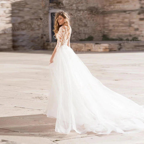 Charmante Meerjungfrau Schöne Brautkleider für Damen Klassische Spitzenapplikationen Brautkleider mit abnehmbarer Schleppe Vestidos Novias Boda 