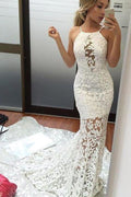 Reizvolles Meerjungfrauen-Brush-Train-Sexy Elfenbein-Brautkleid