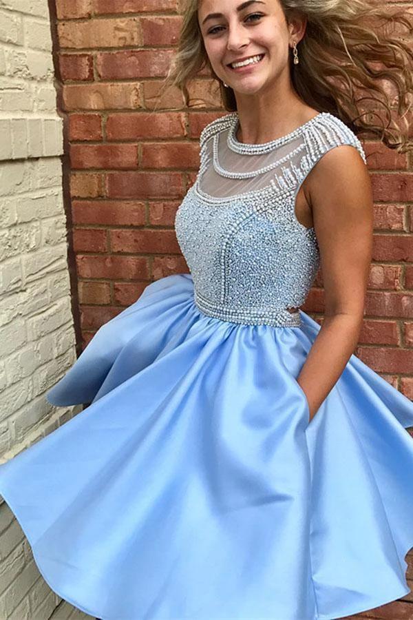 Charming Sleeveless Beadings Short Party Dress Homecoming Dress PG185 by pgmdress