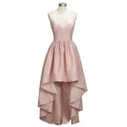 Charmantes Herz-Ausschnitt-Spitze Hi-Lo Homecoming-Kleid Gold Trägerlos Kurzes Partykleid mit Applikationen