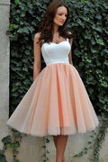 Robe de bal sexy à bretelles en tulle courte pour fête PD357