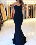 Vestido de Fiesta Largo y Elegante con Cola de Sirena, Escote Corazón y Espalda Descubierta