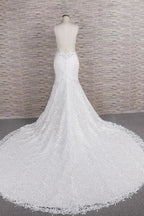 Chic Trägerkleid mit Applikationen und Meerjungfrau-Silhouette für elegante Hochzeitskleider