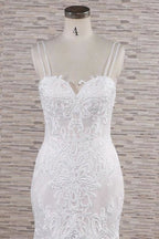 Chic Trägerkleid mit Applikationen und Meerjungfrau-Silhouette für elegante Hochzeitskleider