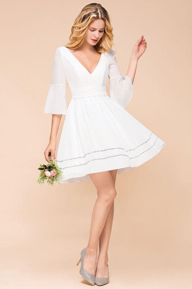 Chiffon Knee Length Simple Daily Casual Dress Beach Bridesmaid Dress