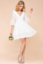 Chiffon Knee Length Simple Daily Casual Dress Beach Bridesmaid Dress