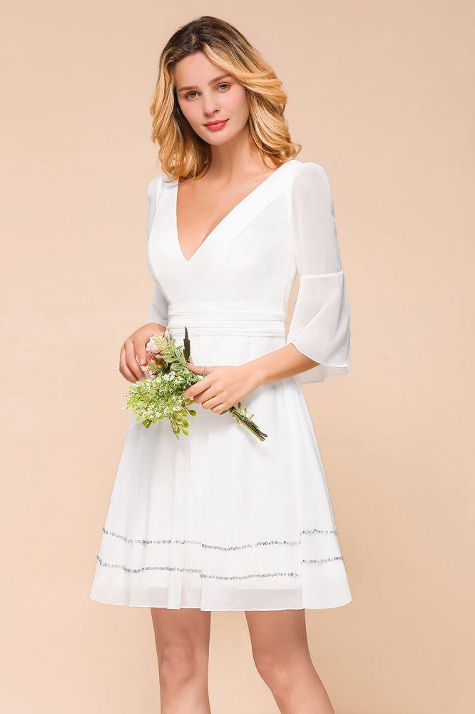 Chiffon Knee Length Simple Daily Casual Dress Beach Bridesmaid Dress