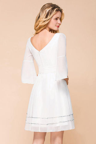 Chiffon Knee Length Simple Daily Casual Dress Beach Bridesmaid Dress