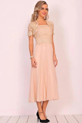 Chiffon &amp; Spitze mit Jacke Kleider für die Brautmutter