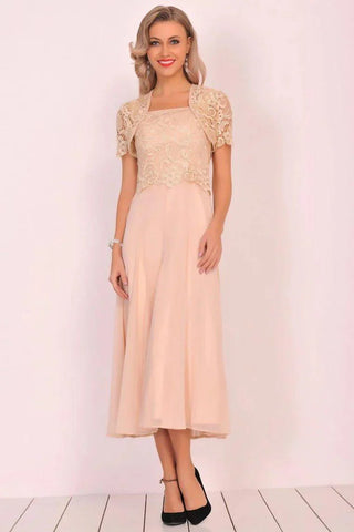 Chiffon &amp; Spitze mit Jacke Kleider für die Brautmutter