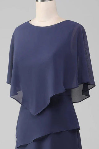 Klassisches, knielanges Chiffonkleid für die Brautmutter