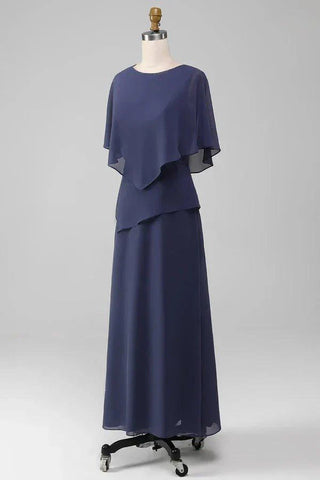 Klassisches, knielanges Chiffonkleid für die Brautmutter