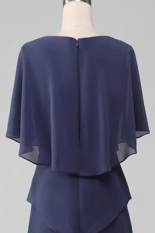 Klassisches, knielanges Chiffonkleid für die Brautmutter