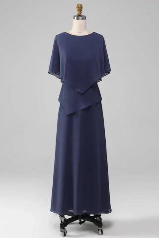 Klassisches, knielanges Chiffonkleid für die Brautmutter