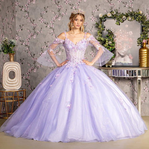 Ballkleid mit Glockenärmeln und kalter Schulter von GLS Gloria GL3484