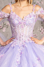 Ballkleid mit Glockenärmeln und kalter Schulter von GLS Gloria GL3484