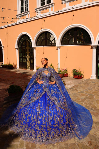 Schulterfreies Cape-Quinceanera-Kleid von Amarra 54284
