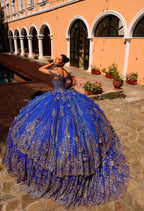 Cold Shoulder Cape Quinceanera Dress by Amarra 54284