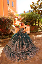 Cold Shoulder Cape Quinceanera Dress by Amarra 54284