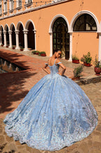 Cold Shoulder Cloak Quinceanera Dress by Amarra 54310