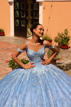 Cold Shoulder Cloak Quinceanera Dress by Amarra 54310