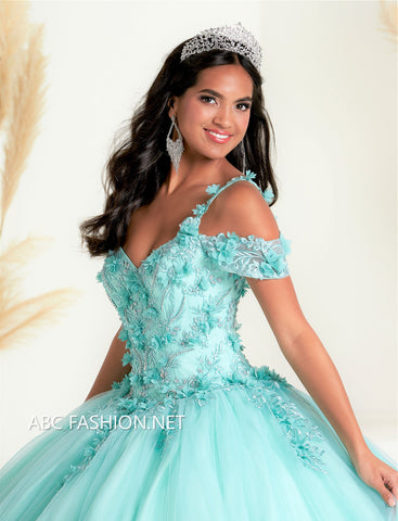Vestido de quinceanera com ombros descobertos da Fiesta Gowns 56449