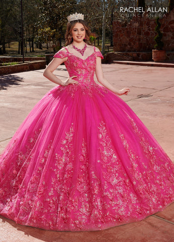 Quinceanera-Kleid mit kalten Schultern von Rachel Allan RQ1126