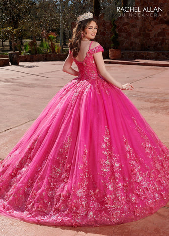 Quinceanera-Kleid mit kalten Schultern von Rachel Allan RQ1126