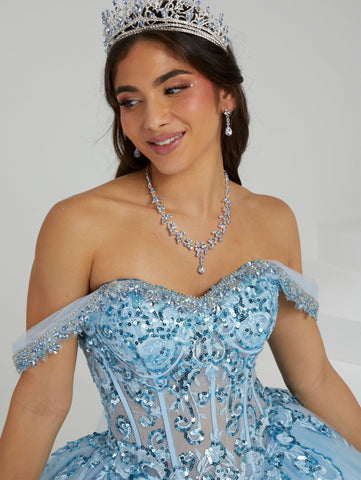 Quinceanera-Kleid mit wandelbaren Trägern von Fiesta Gowns 56476