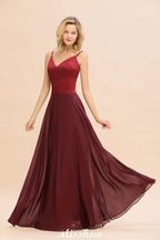Cross Backless  Floor Length Satin Evening Gowns Burgundy Bridesmaid Dress