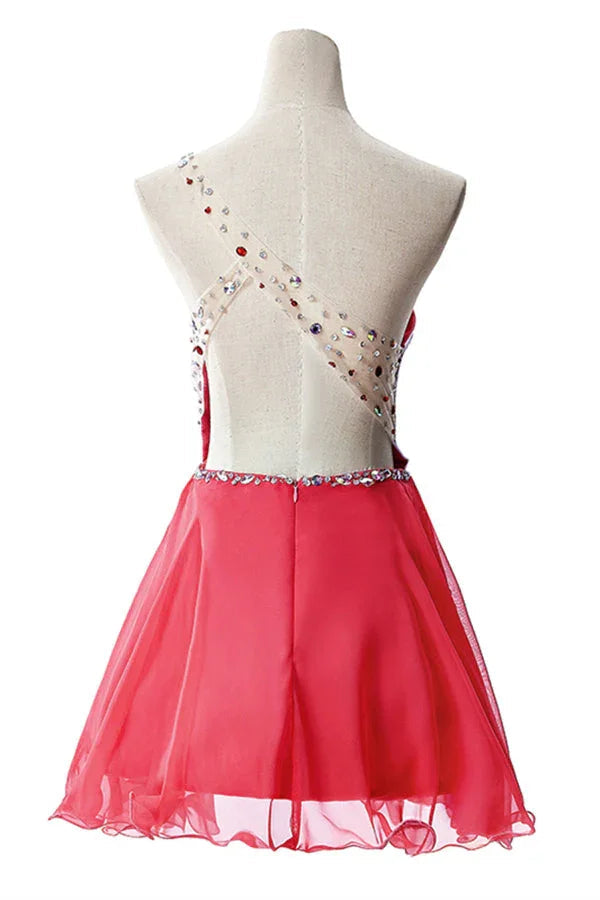Kristall-A-Linie Ein-Schulter Chiffon Festkleid