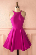 Robe de soirée dos nu courte rose vif mignon pour bal de promo  PG141