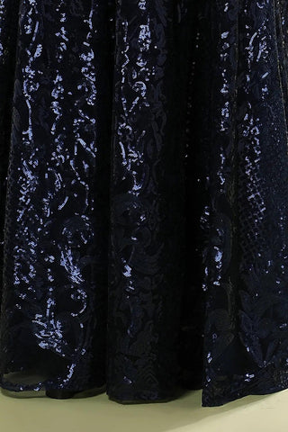 Kleid für die Brautmutter, langärmeliges Paillettenkleid