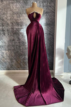 Designer Long Velvet Sequined Long Sleeves Prom Dress With Train