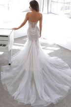 Designer Sommerstil Sweetheart Meerjungfrau Spitzen Brautkleid