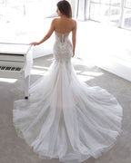 Designer Sommerstil Sweetheart Meerjungfrau Spitzen Brautkleid