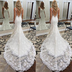 Designer Brautkleid Meerjungfrau | Rückenfreie Spitzen Brautkleider