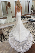 Designer Brautkleid Meerjungfrau | Rückenfreie Spitzen Brautkleider