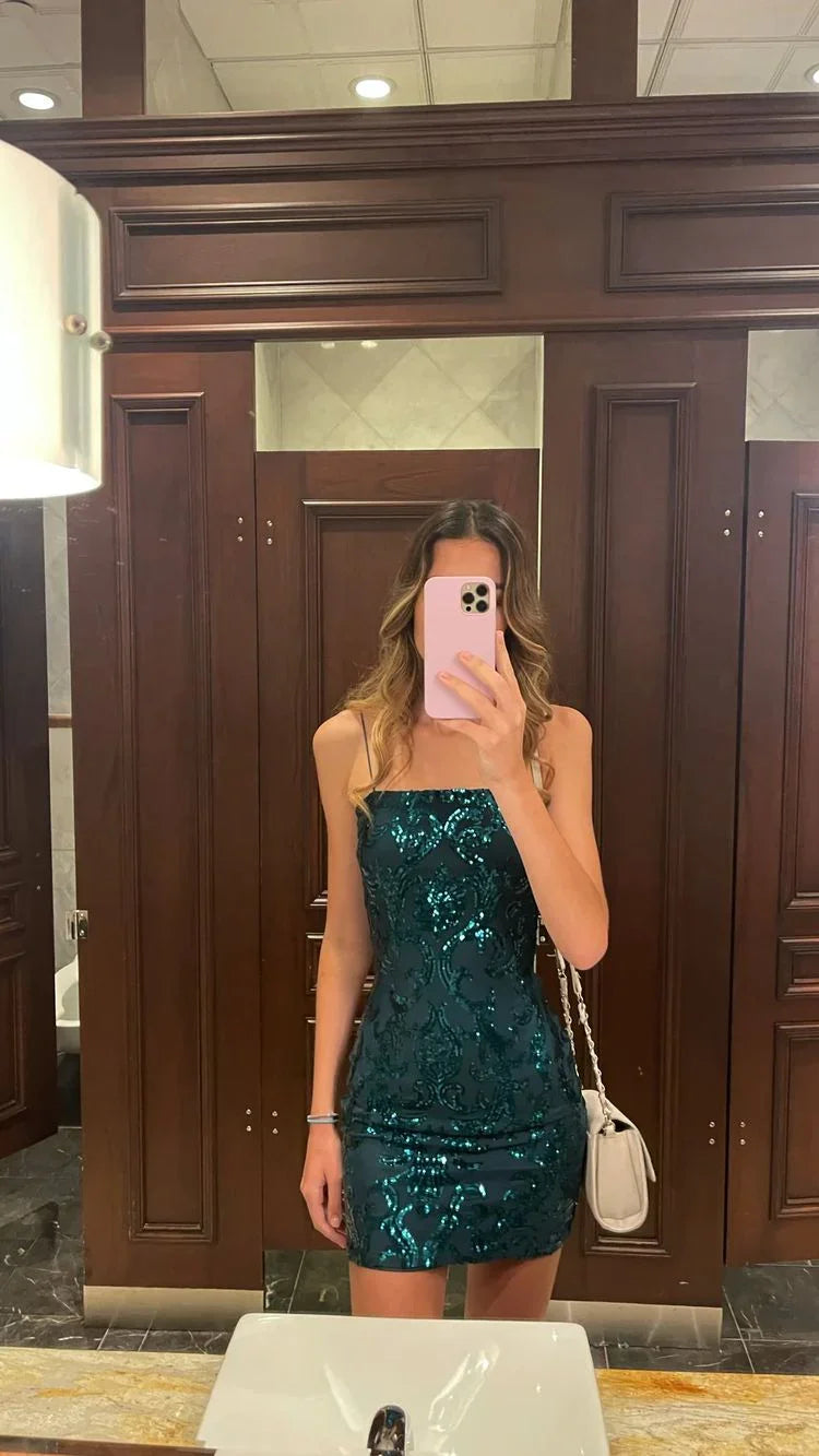 Vestido corto de lentejuelas para fiesta de graduación o cumpleaños, modelo Y1501