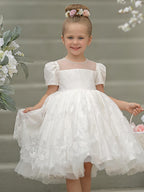 Lace Knee-length First Communion Flower Girl Dress