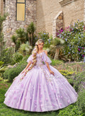 Perlenbesetztes lila Quinceanera-Kleid von Ragazza D64-564