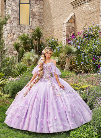 Perlenbesetztes lila Quinceanera-Kleid von Ragazza D64-564