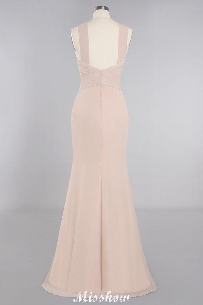 Dreamful Halter Slim Mermaid Bridesmaid Dress Floor Length Party Dress