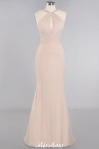 Dreamful Halter Slim Mermaid Bridesmaid Dress Floor Length Party Dress