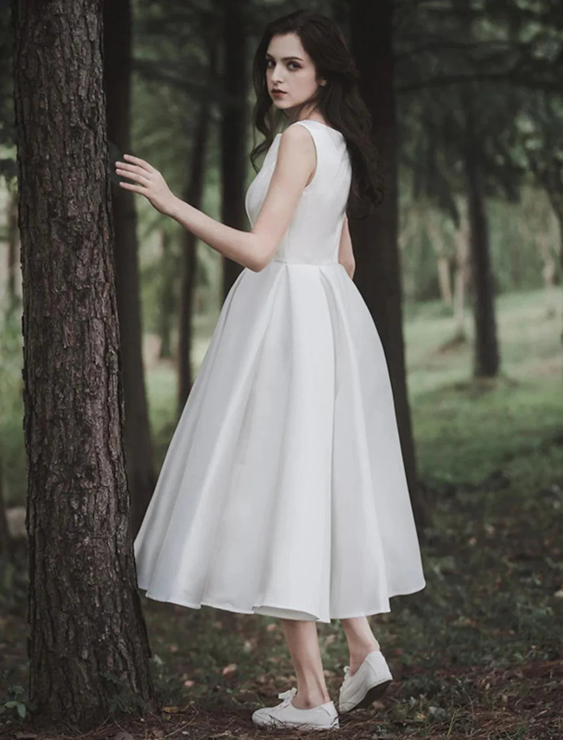 Reception Little White Dresses Wedding Dresses A-Line Scoop Neck