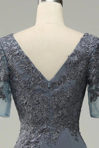 Mother of Bride Dress Satin Appliques Dress