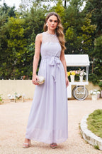 Elegant A-Line Scoop Sleeveless Chiffon Bridesmaid Dresses