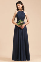 Elegant A-line Sleeveless V-Neck Ruffle Chiffon Lace Bridesmaid Dresses