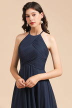 Elegant A-line Sleeveless V-Neck Ruffle Chiffon Lace Bridesmaid Dresses