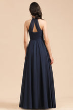Elegant A-line Sleeveless V-Neck Ruffle Chiffon Lace Bridesmaid Dresses